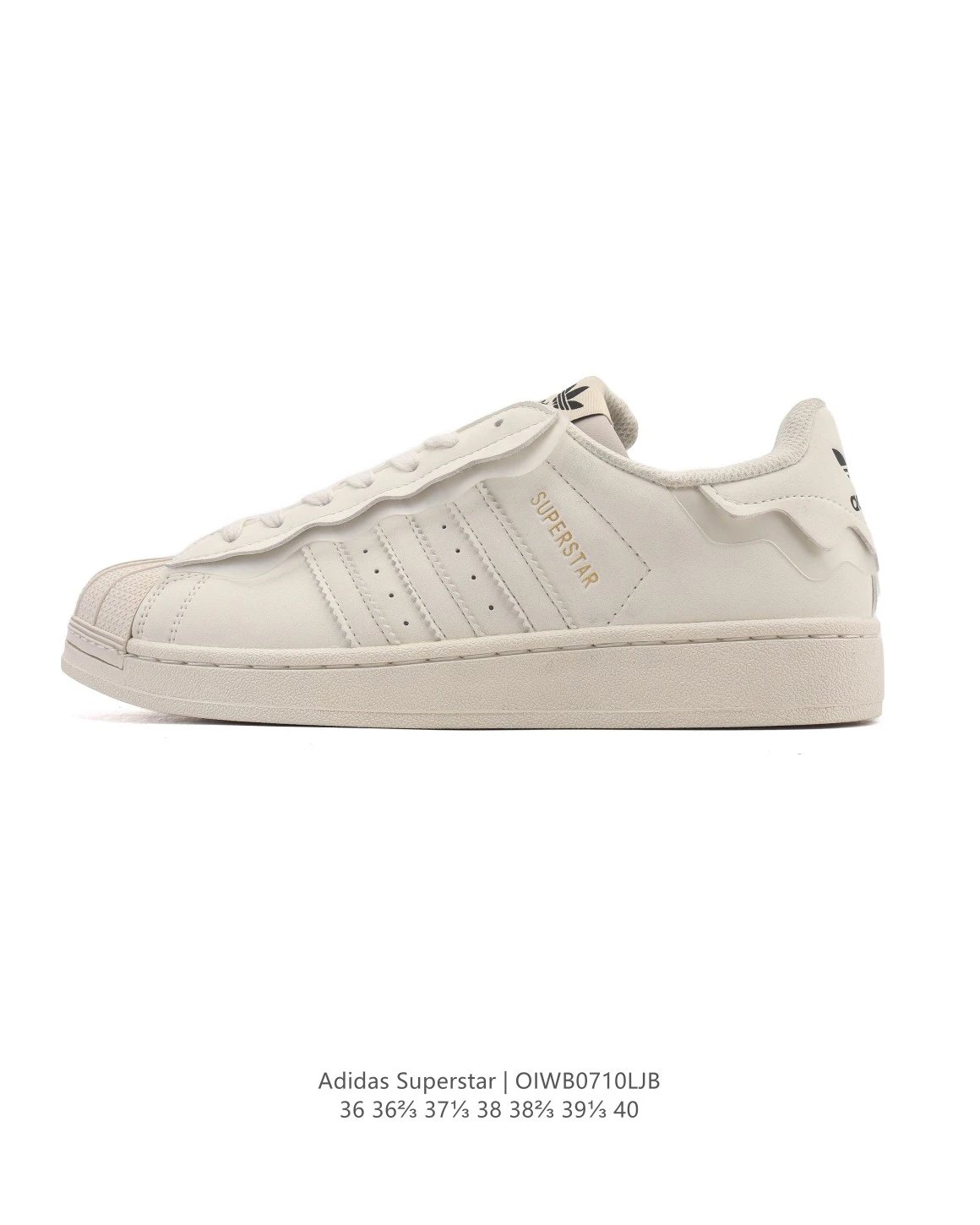 Adidas Superstar Off-White Leather Shell Toe Sneakers 80s