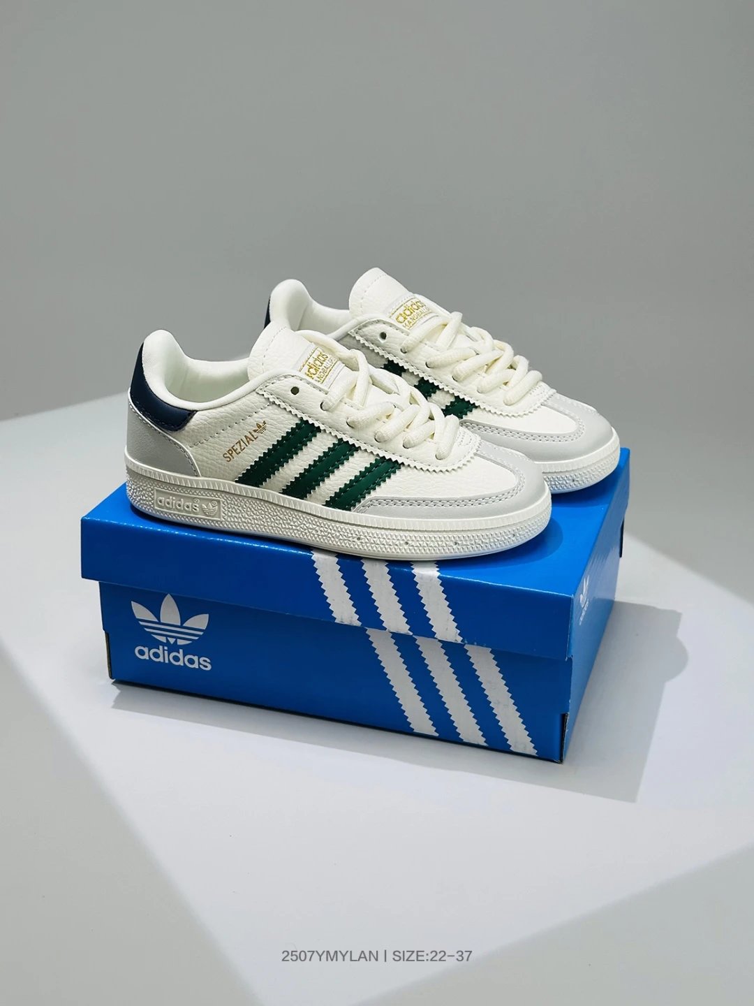Adidas Spezial Off-White Green Low-Top Skate Sneakers