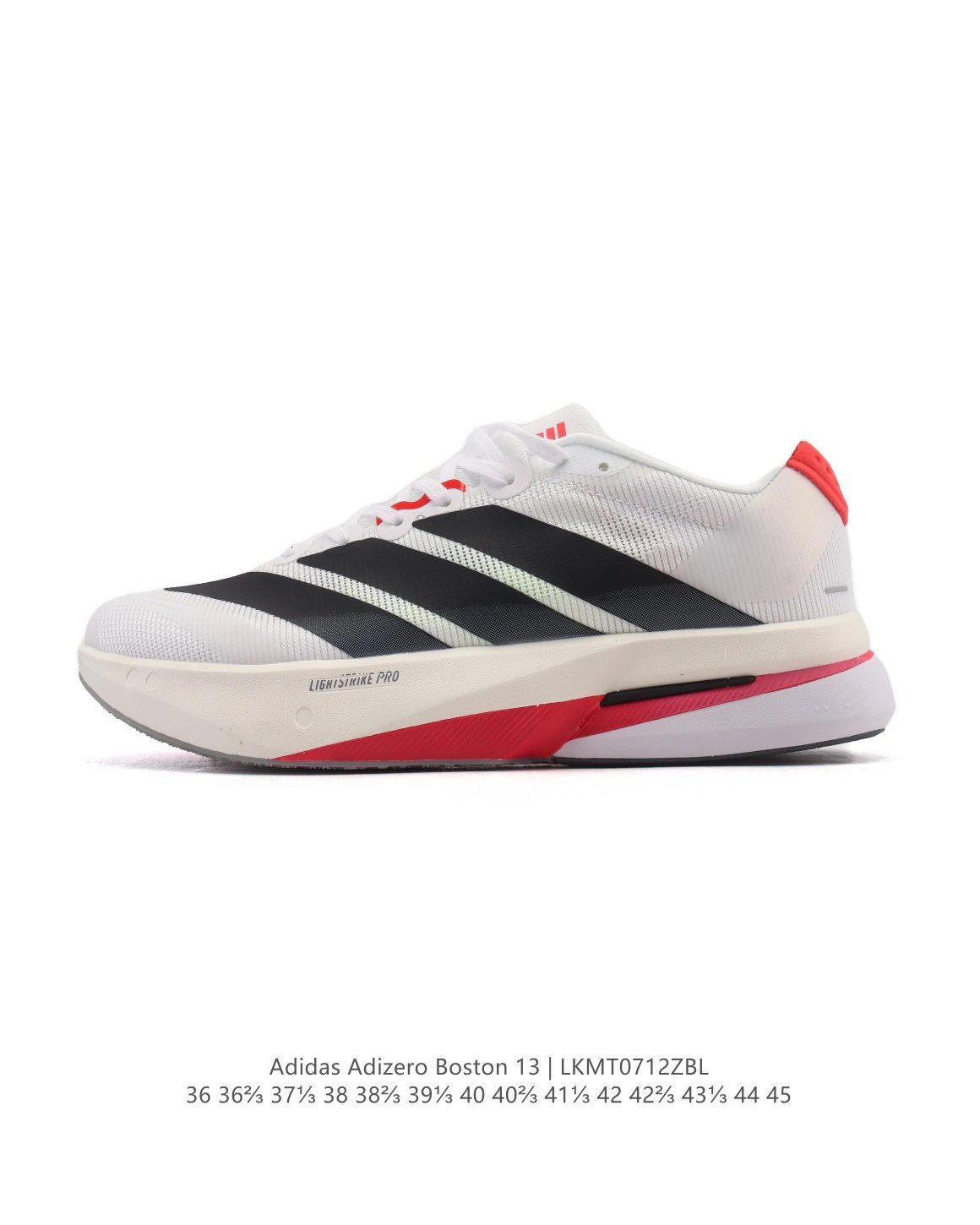 Adidas Adizero Boston 13 Running Shoes White Black Red