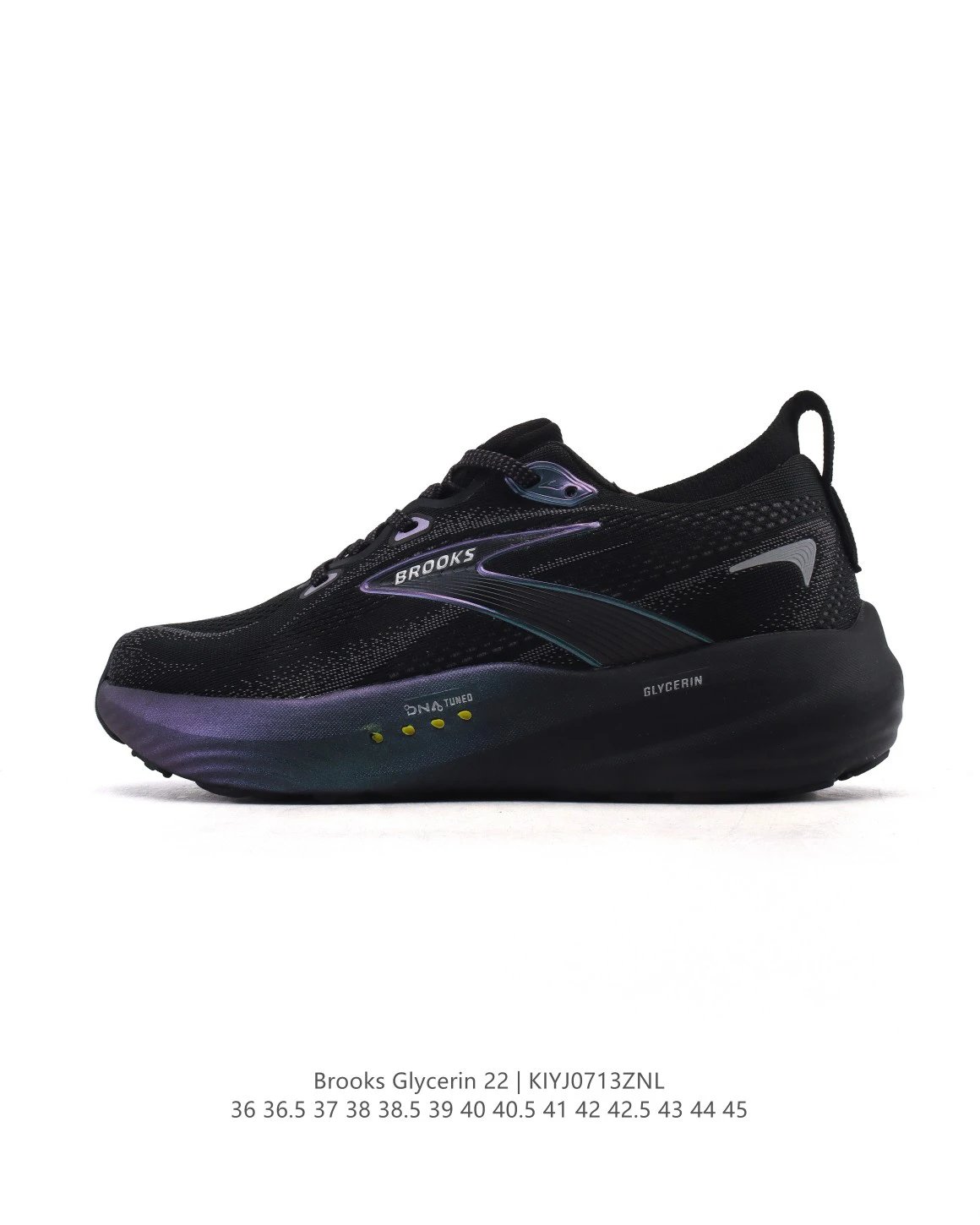 Brooks Glycerin 22 Black Purple Running Shoes