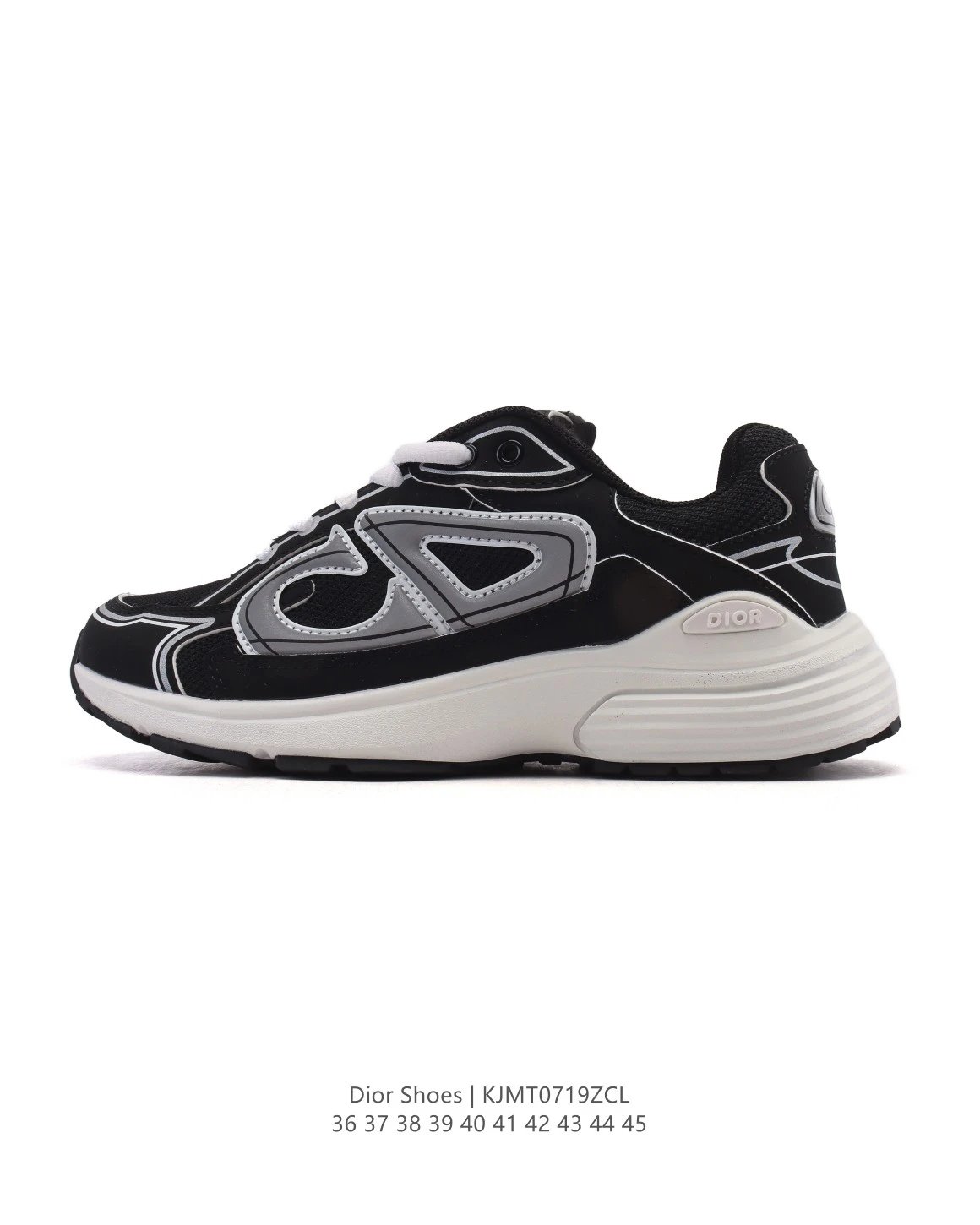 Dior B30 Black Grey Reflective Chunky Sneakers