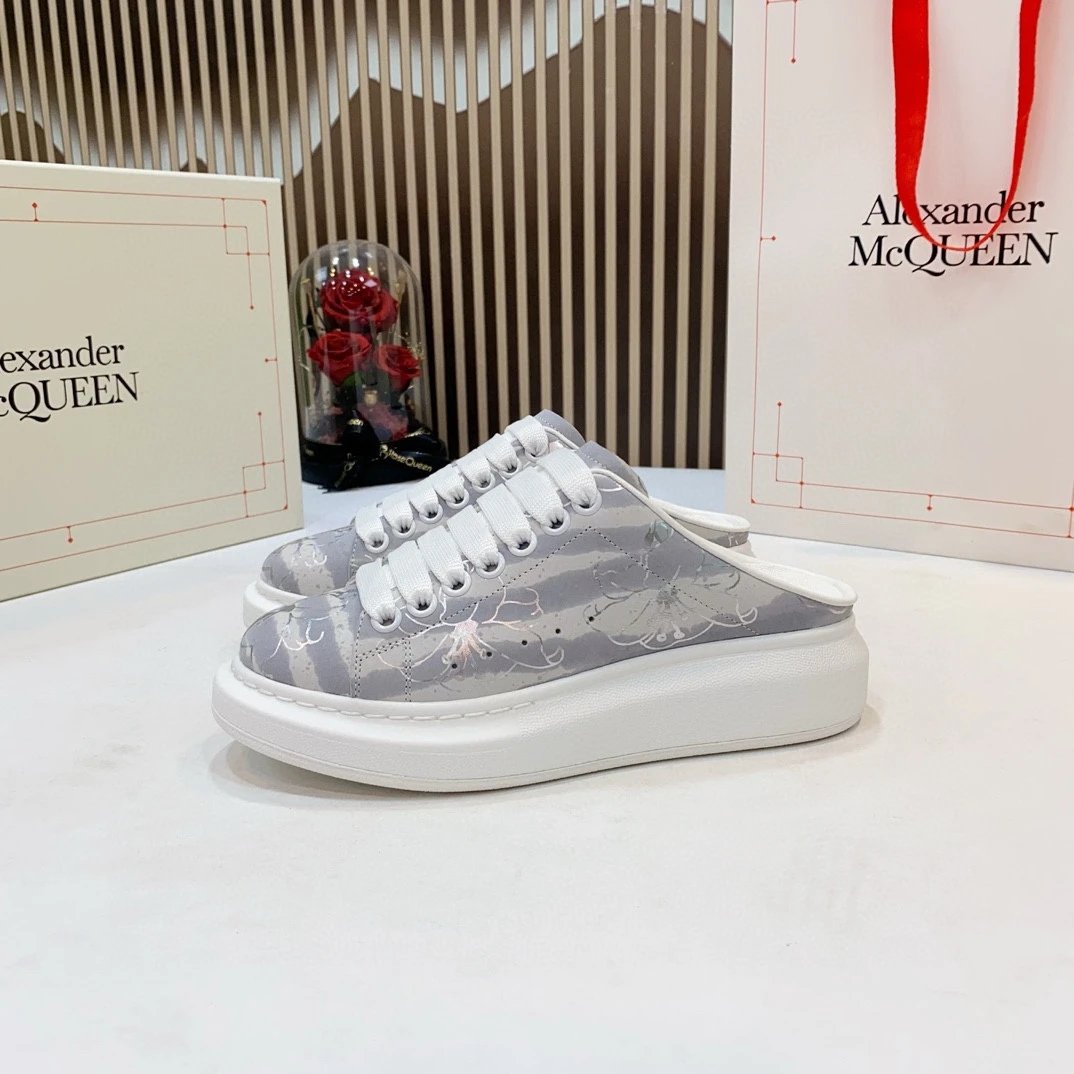 Alexander McQueen Black White Platform Sneakers