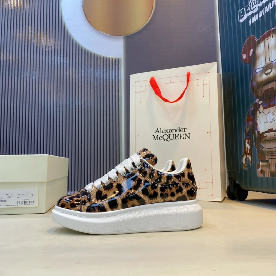 Alexander McQueen White Leather Platform Sneakers Oversized Sole