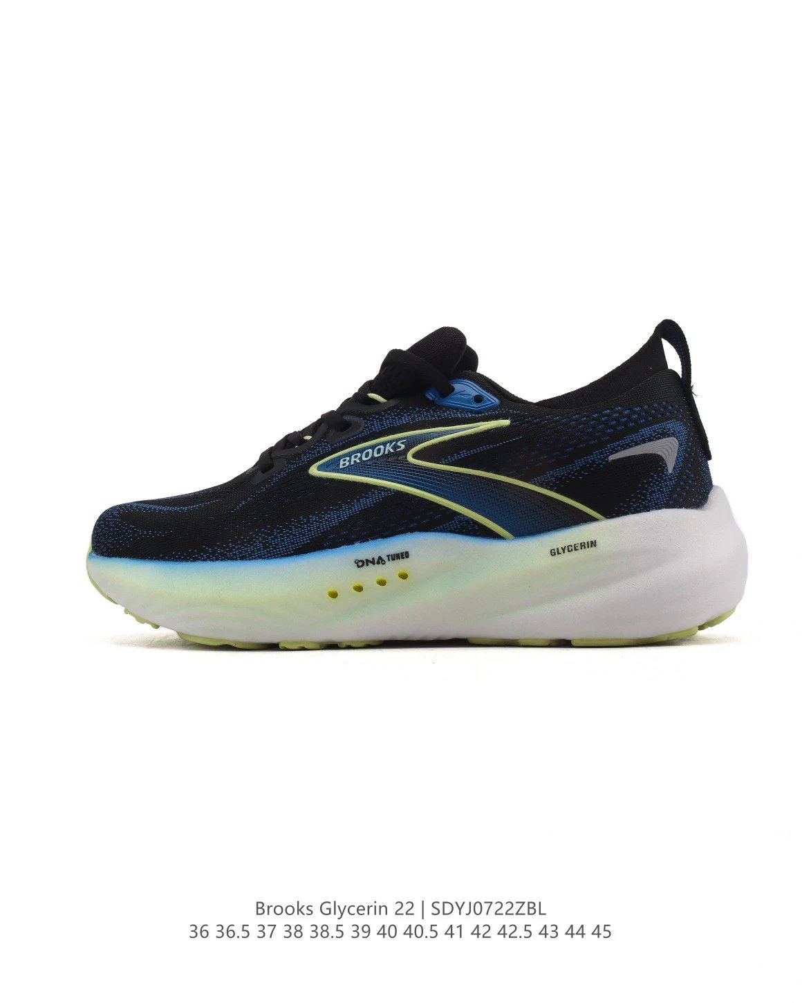 Brooks Glycerin 22 Black Blue Running Shoes