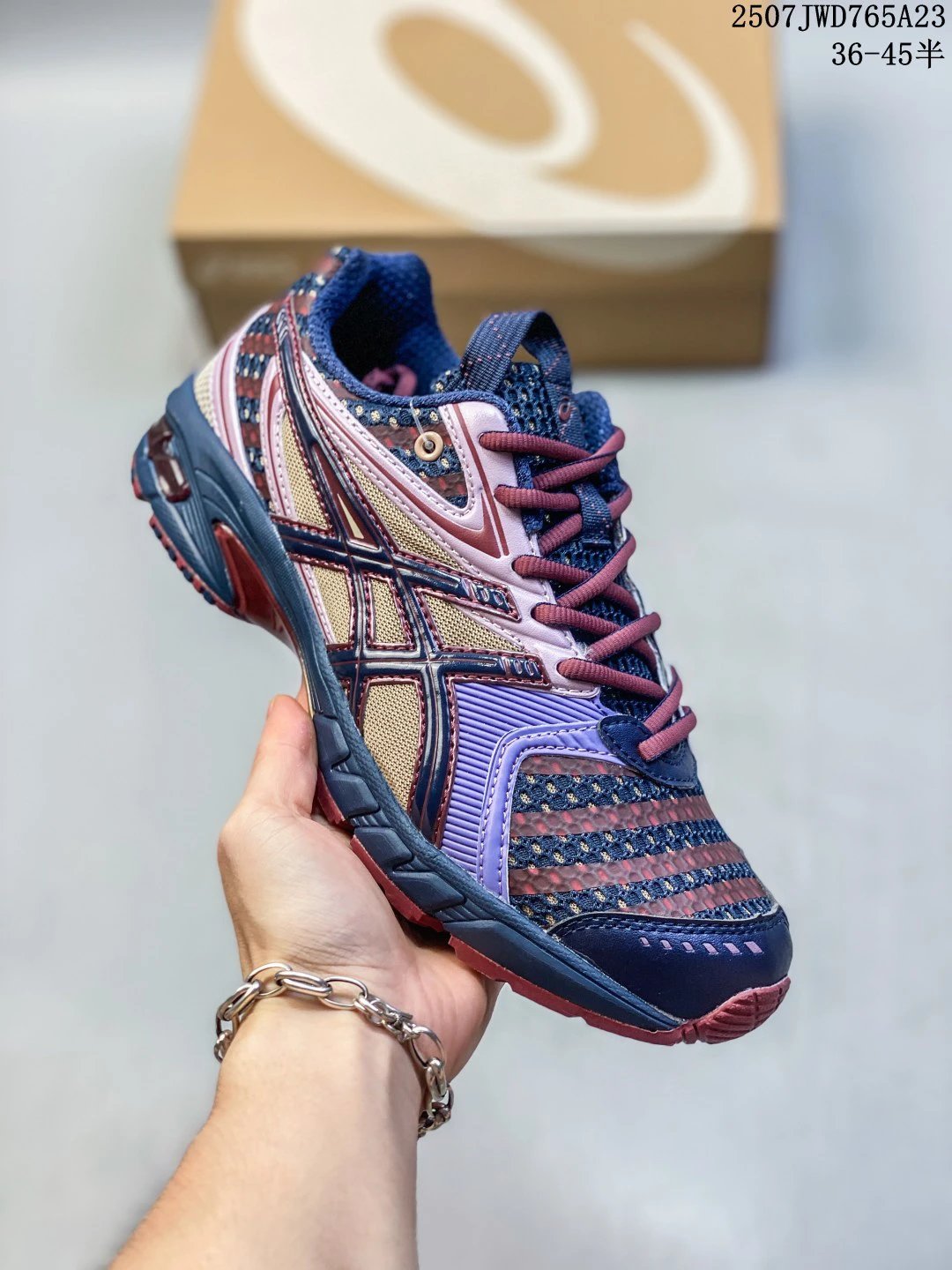 Asics Blue Gray Retro Running Shoes