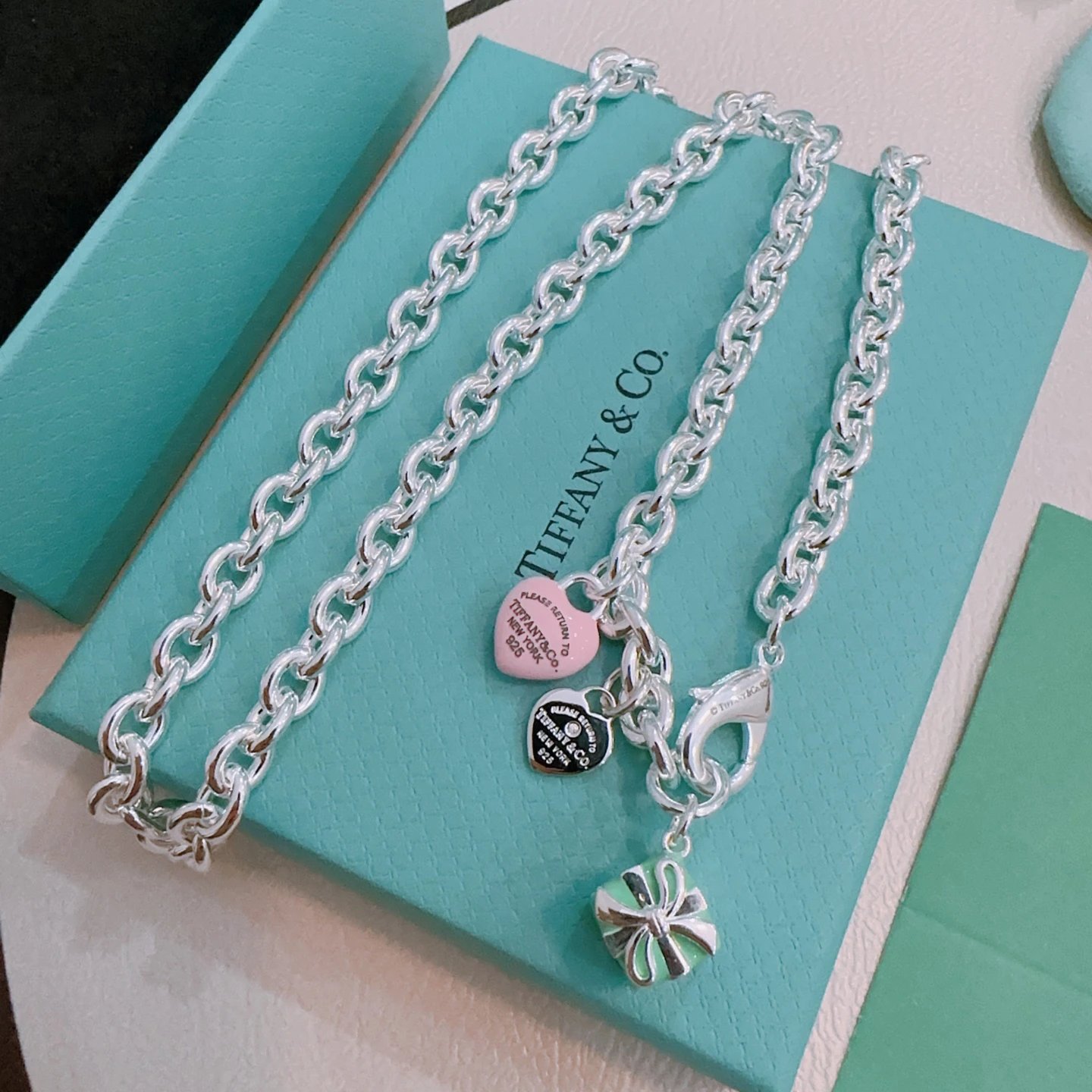 Tiffany Lago 925 Silver Heart Pendant Necklace