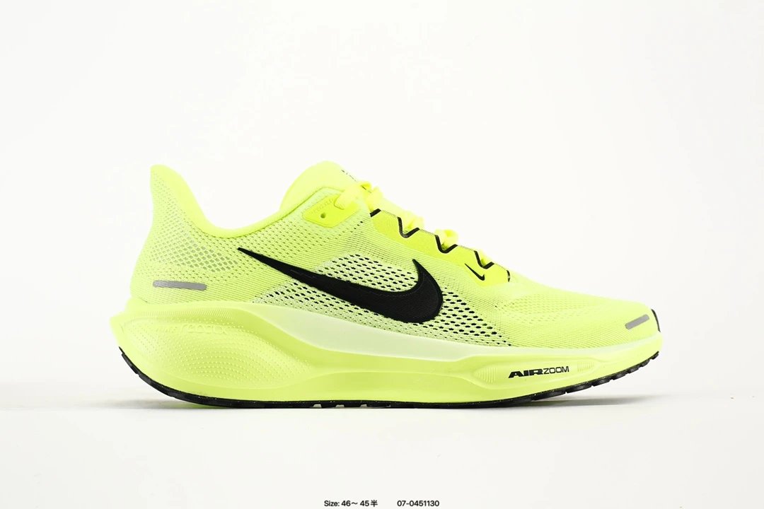 Nike Air Zoom Yellow Mesh Running Shoes Black Swoosh