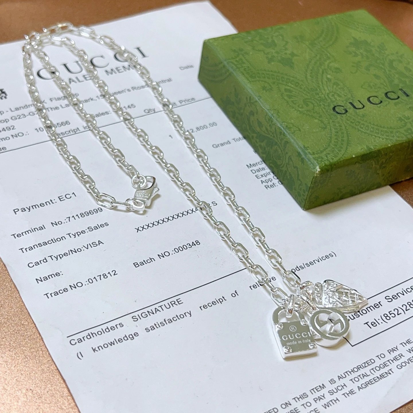 Gucci Silver Double G Pendant Necklace Gift Set
