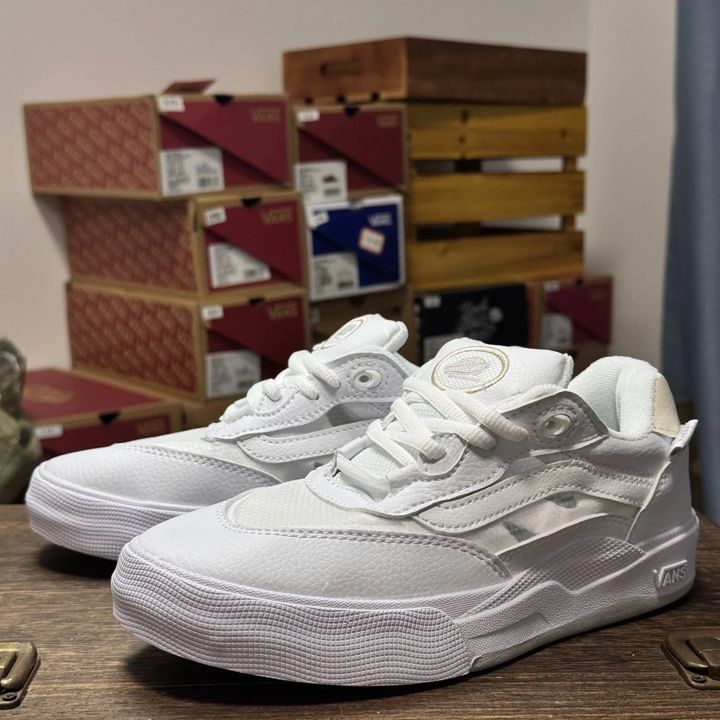 Vans White Low Top Retro Skate Sneakers