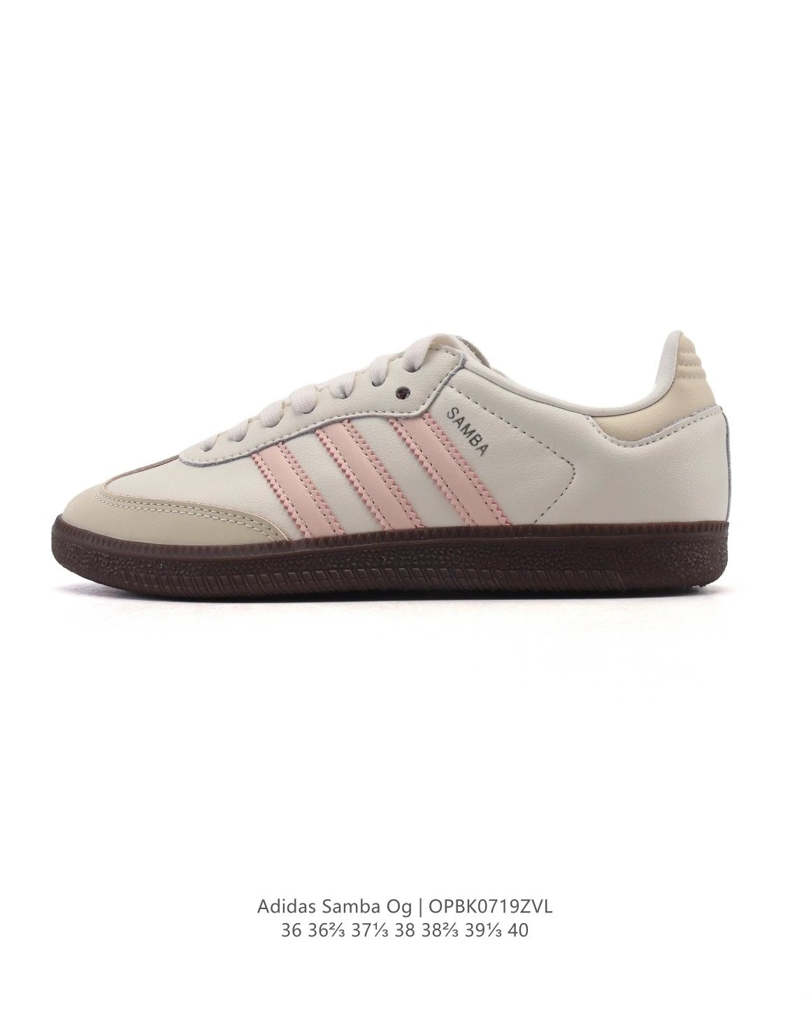 Adidas Samba OG Off White Pink 3-Stripes Gum Sole Shoes