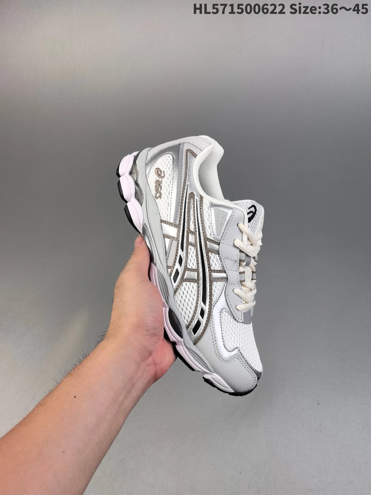 Asics Gel Series White Silver Mesh Retro Running Sneakers