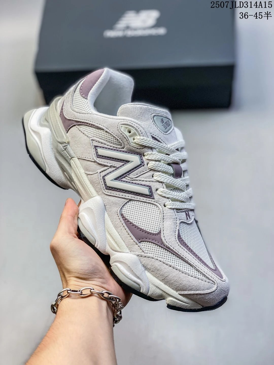 New Balance 9060 Grey Purple Retro Running Shoes