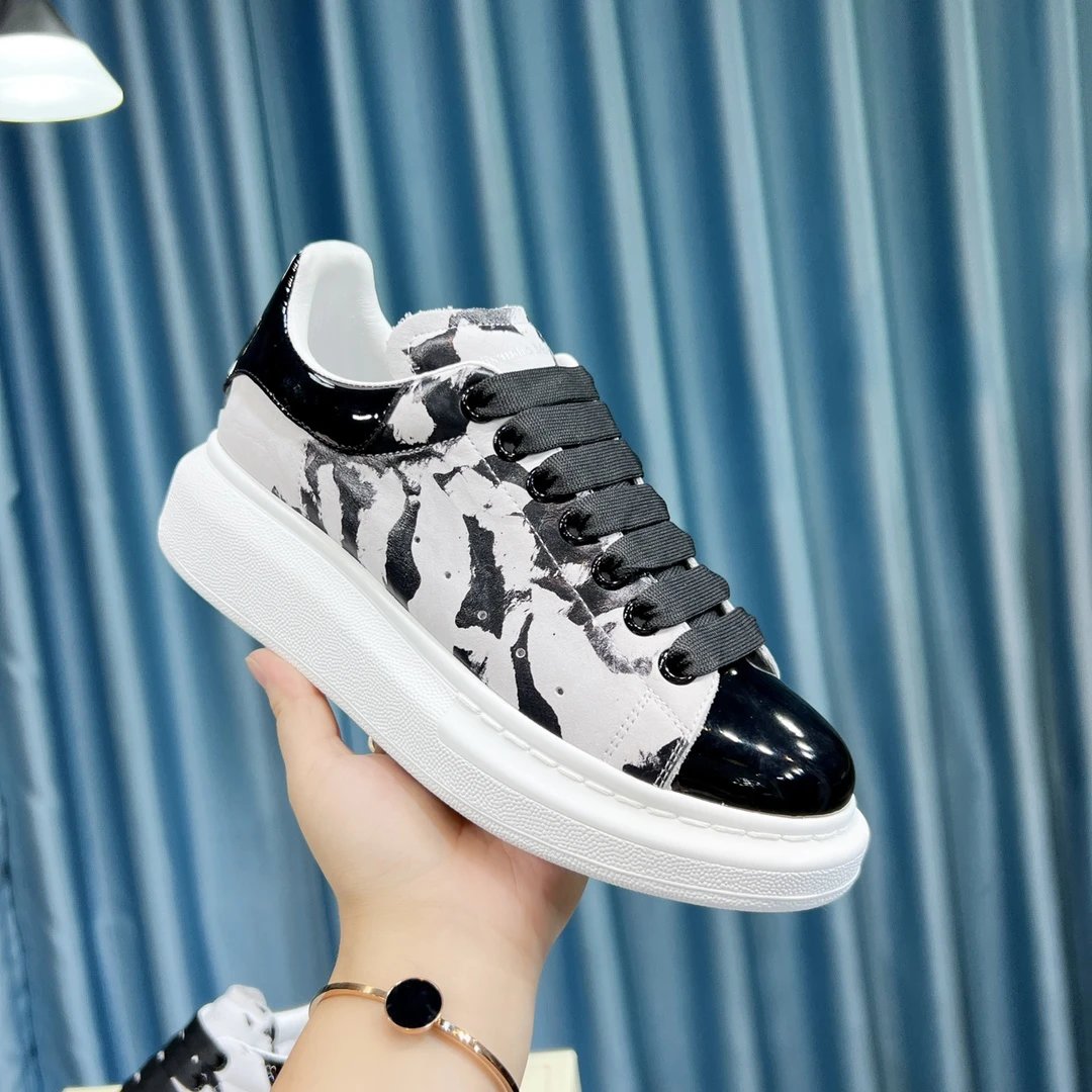 Alexander McQueen Oversized Ink Splash Platform Sneakers