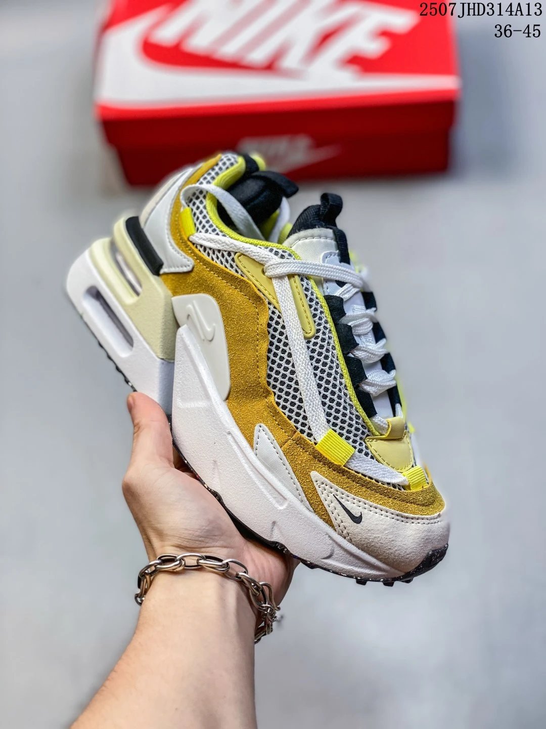 Nike Air Max 96 II Gold Beige Mesh Suede Sneakers