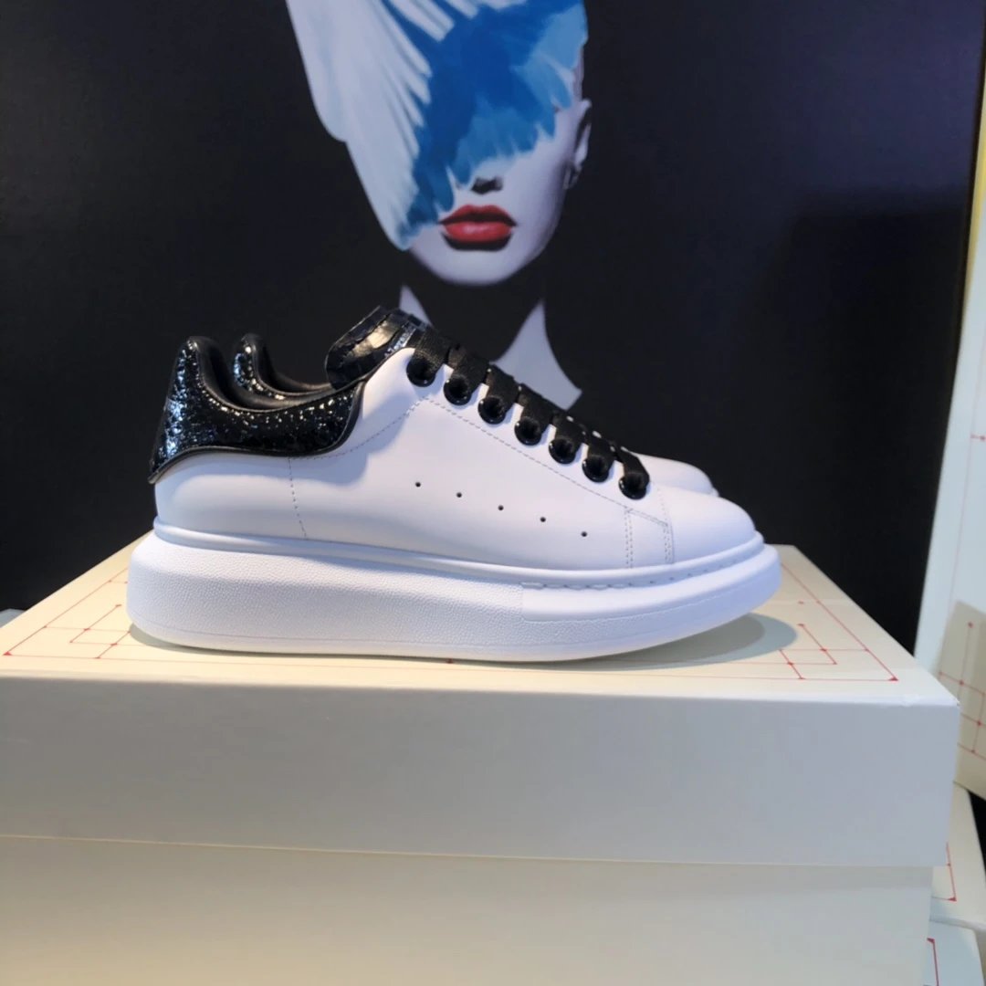 Alexander McQueen Oversized White Black Sequin Sneakers