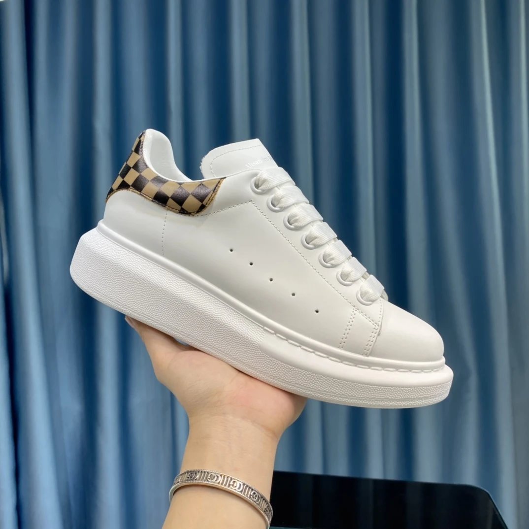 Alexander McQueen White Oversized Platform Leather Sneakers