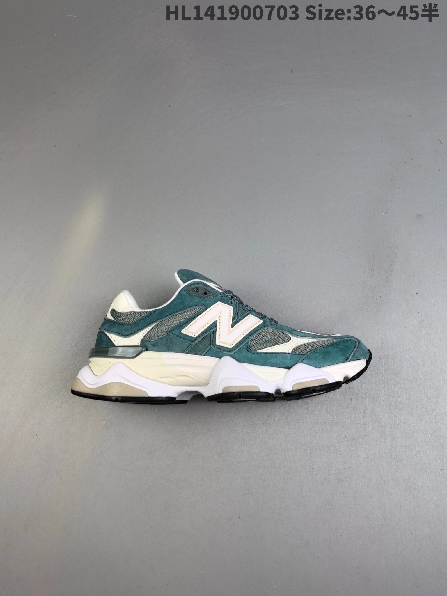 New Balance 9060 Dark Green Suede Mesh Chunky Sneakers