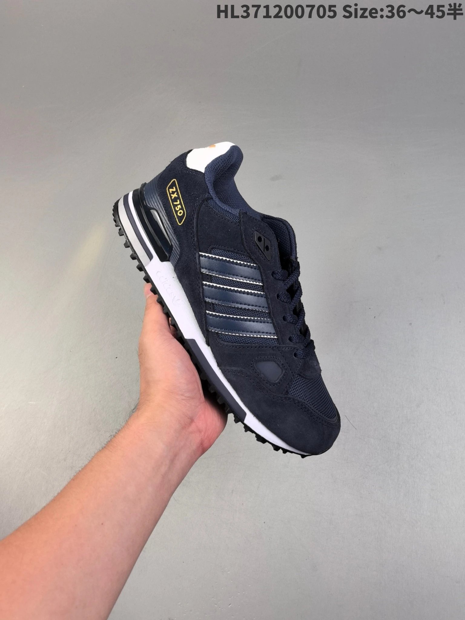 Adidas ZX 750 Black Suede Mesh Retro Running Shoes