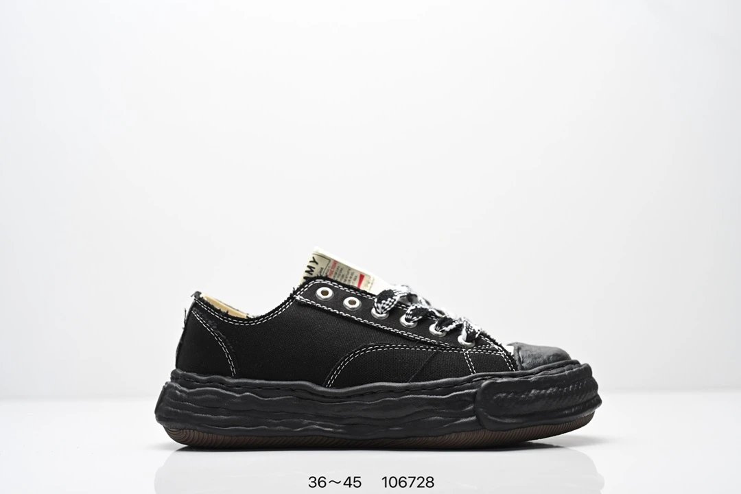 Mihara Yasuhiro Black Canvas Chunky Sole Sneakers