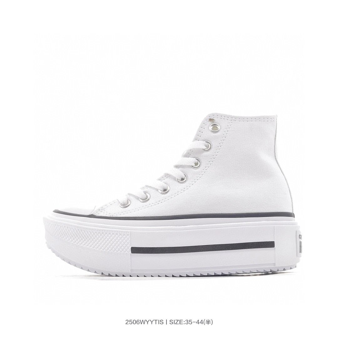 Converse All Star White Platform High Top Canvas Sneakers