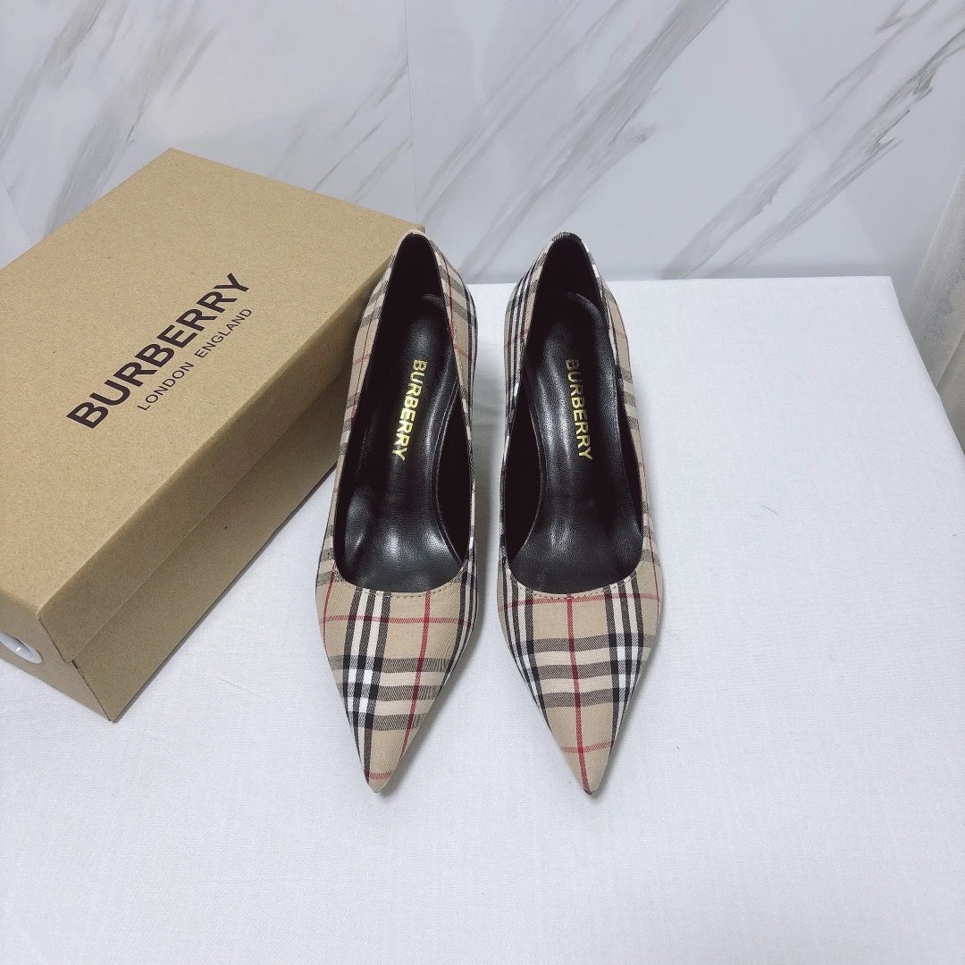 Burberry Beige Vintage Check Pointed Toe Stiletto Pumps