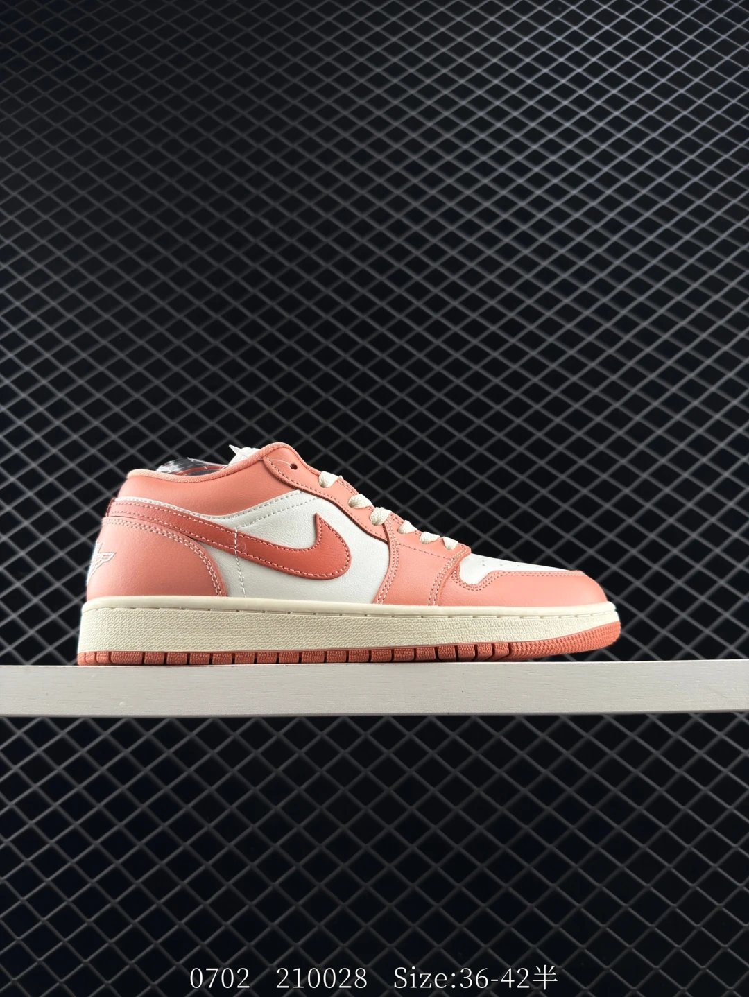 Air Jordan AJ1 Low Coral Pink Cream Leather Sneakers