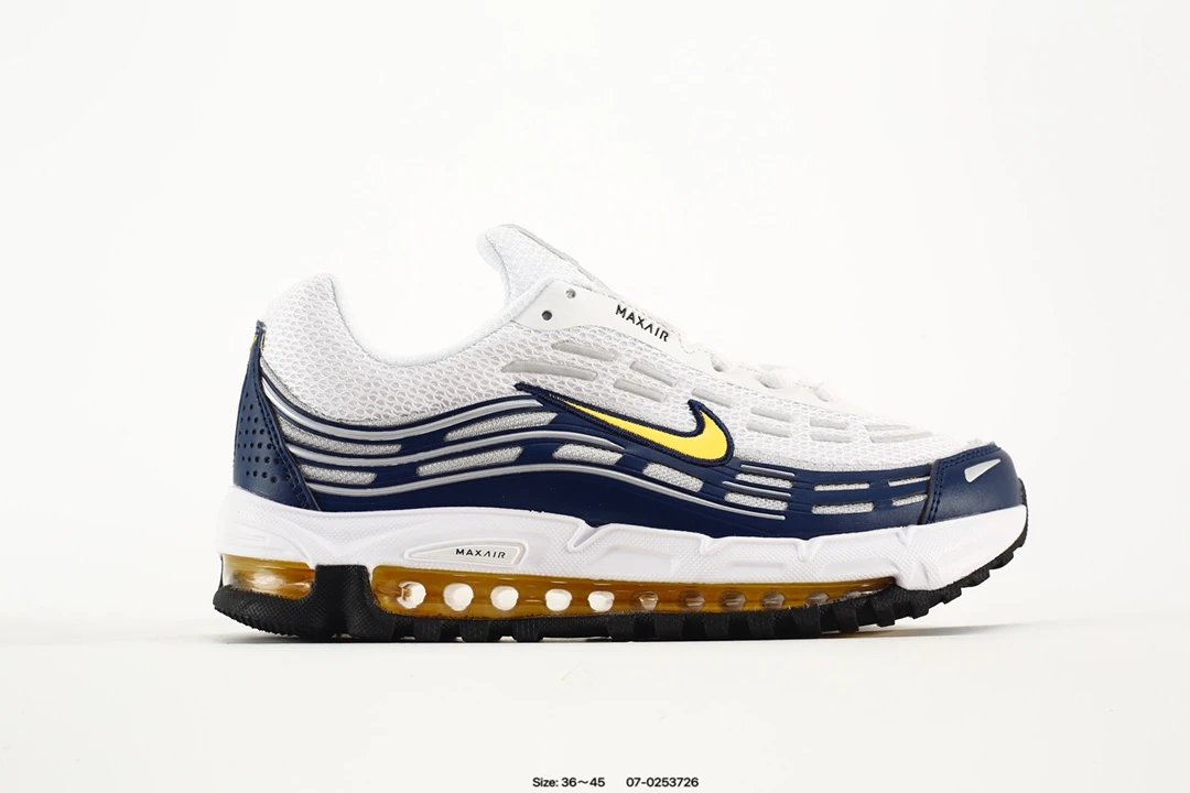 Nike Air Max Breathable Mesh Running Shoes White Blue Yellow