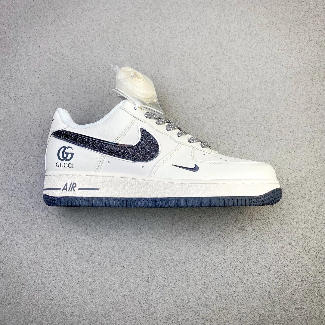Nike Air Force 1 White Black Sequin Sneakers