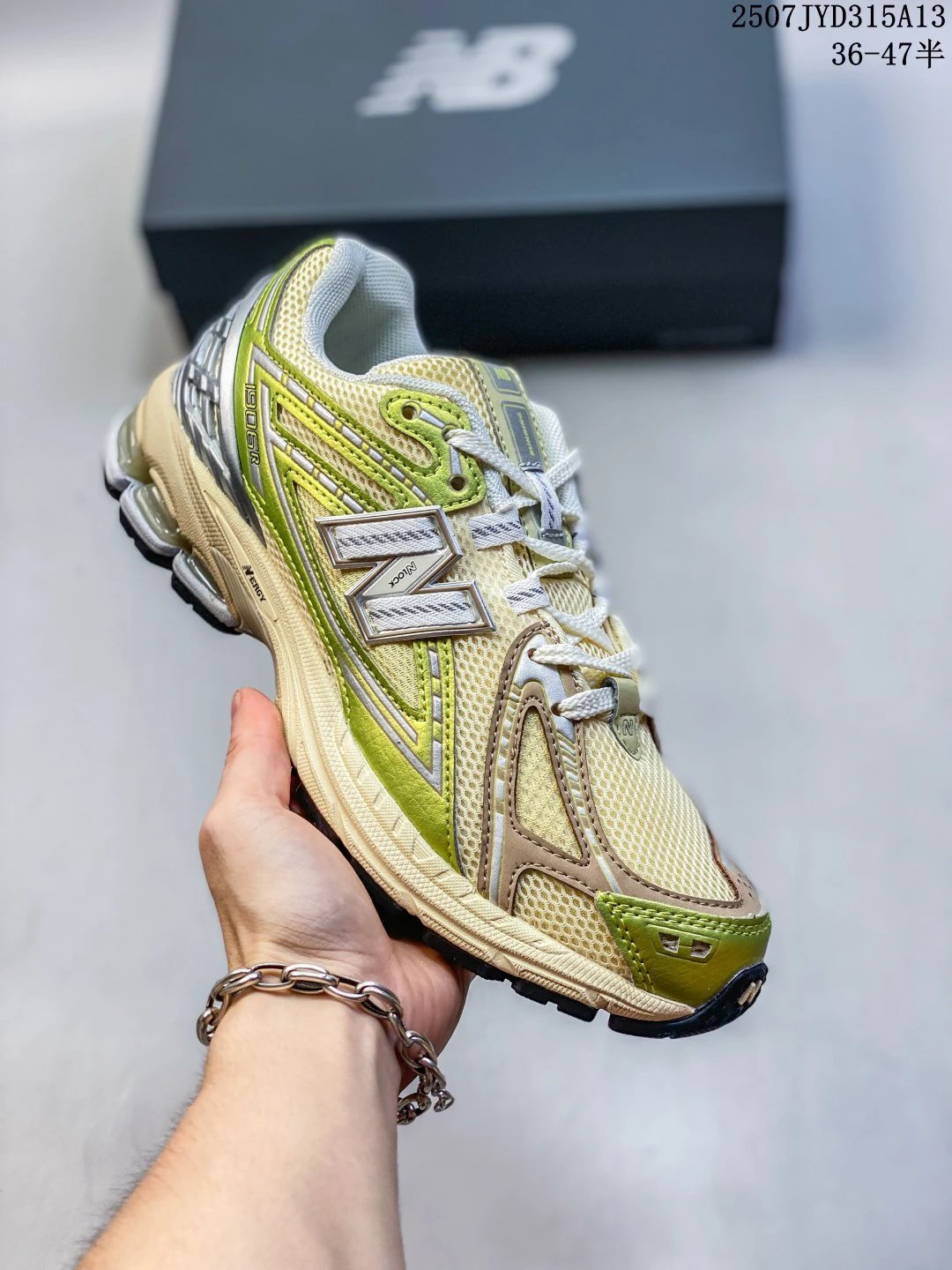 New Balance 1906R Beige Neon Green Retro Running Shoes