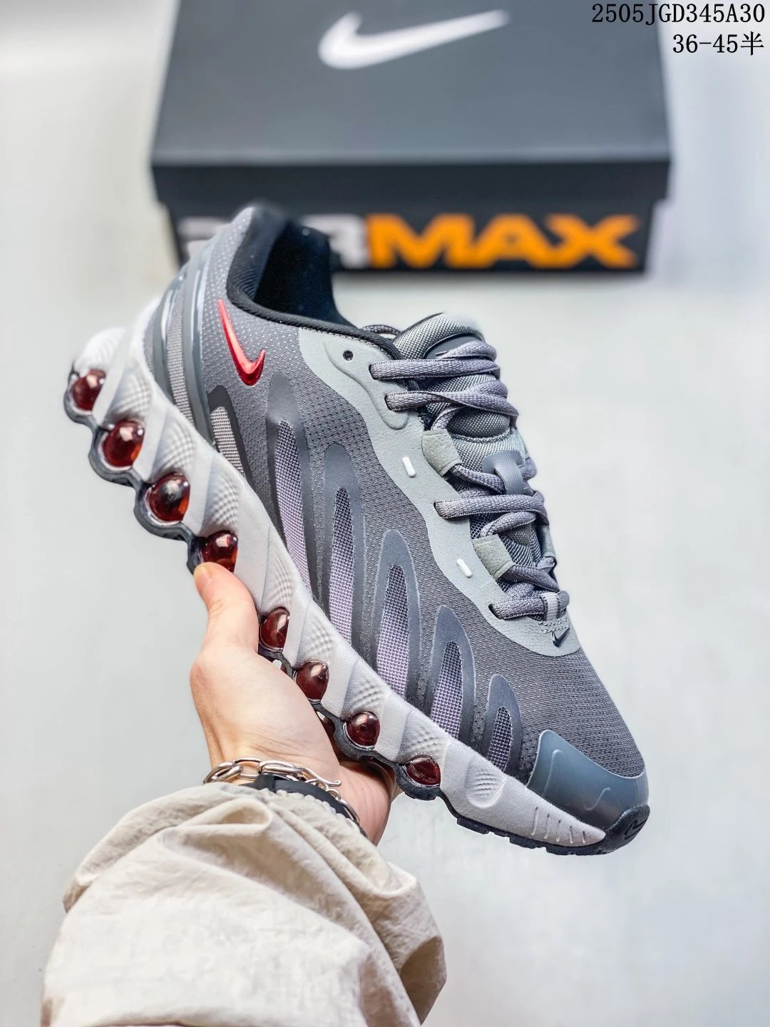 Nike Air Max Grey Red Air Cushion Running Sneakers