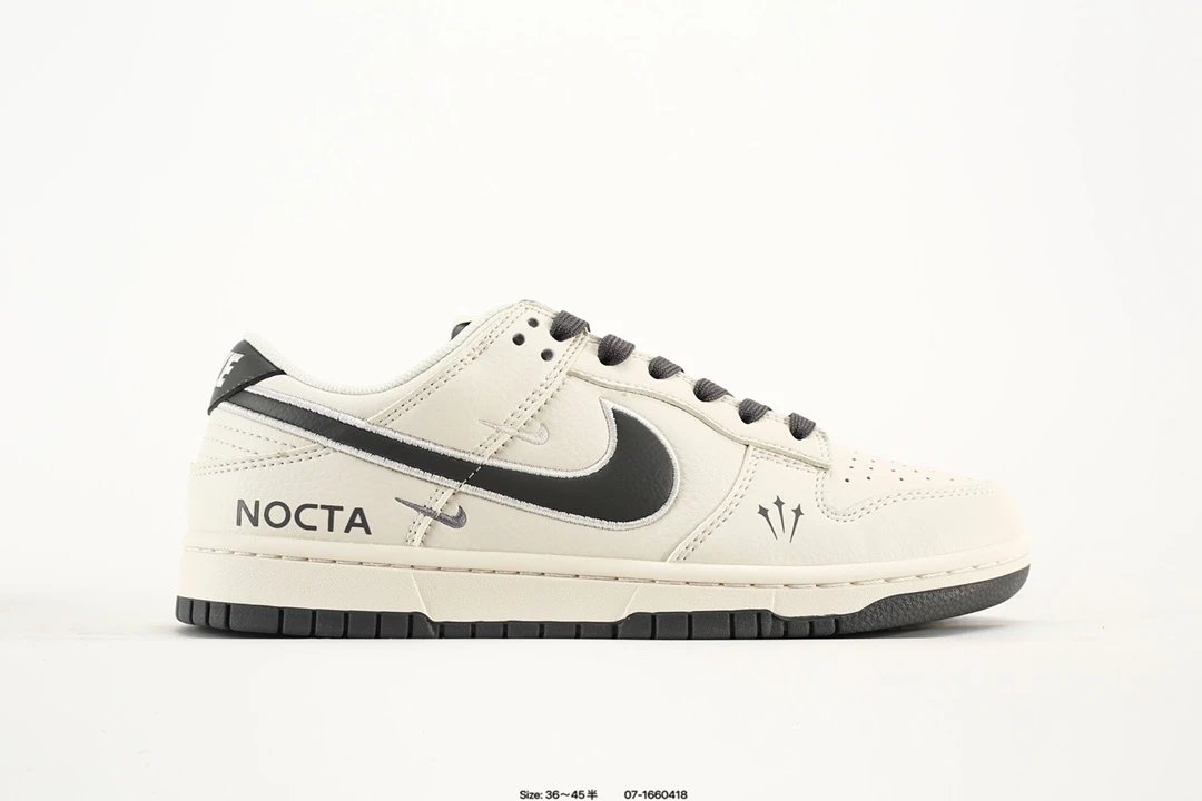 Nike NOCTA Cream Black Low-Top Leather Sneakers