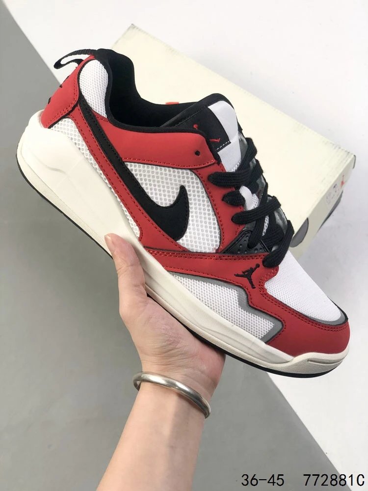 Air Jordan Retro Red White Black Low Top Sneakers