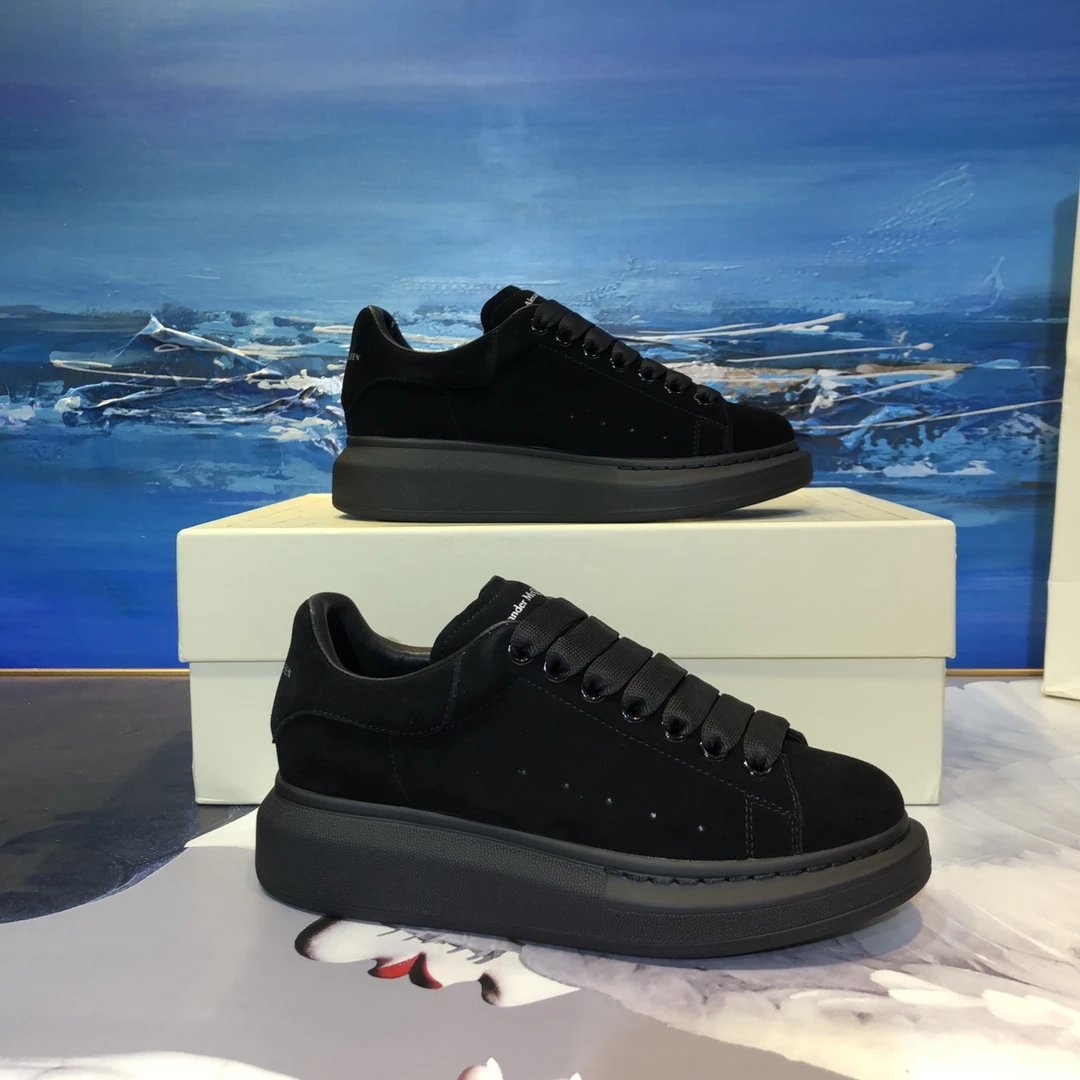 Alexander McQueen Black Suede Oversized Platform Sneakers