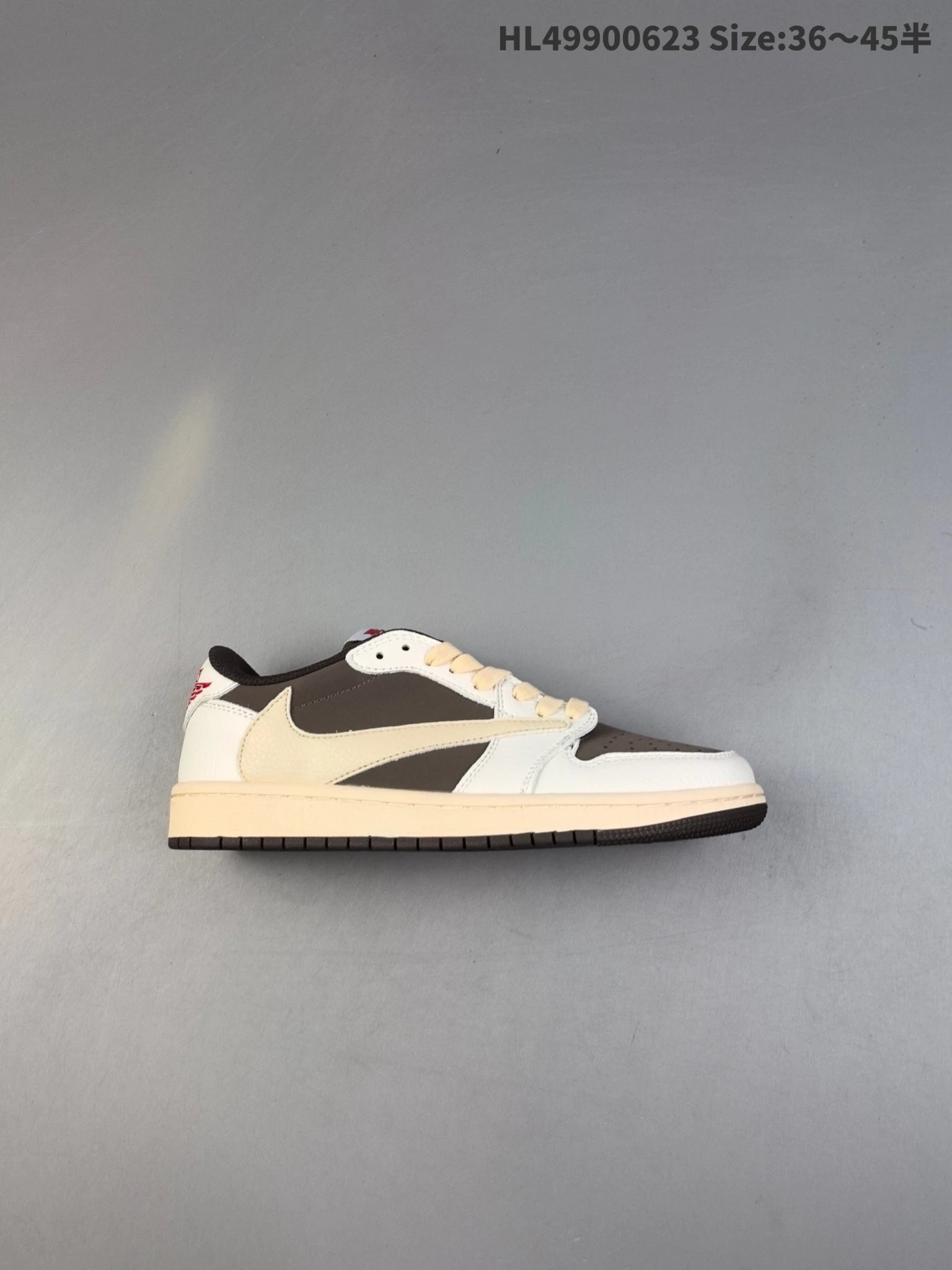 Nike Air Jordan 1 Low Reverse Swoosh Brown Cream Sneakers