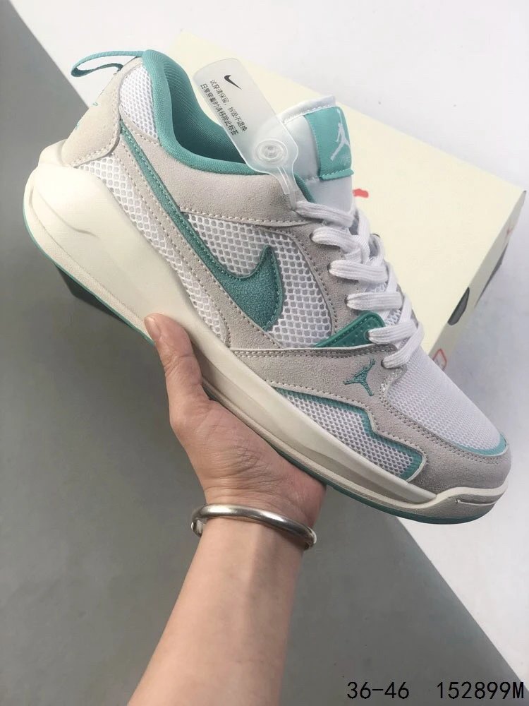 Air Jordan Retro Low White Grey Mint Mesh Sneakers