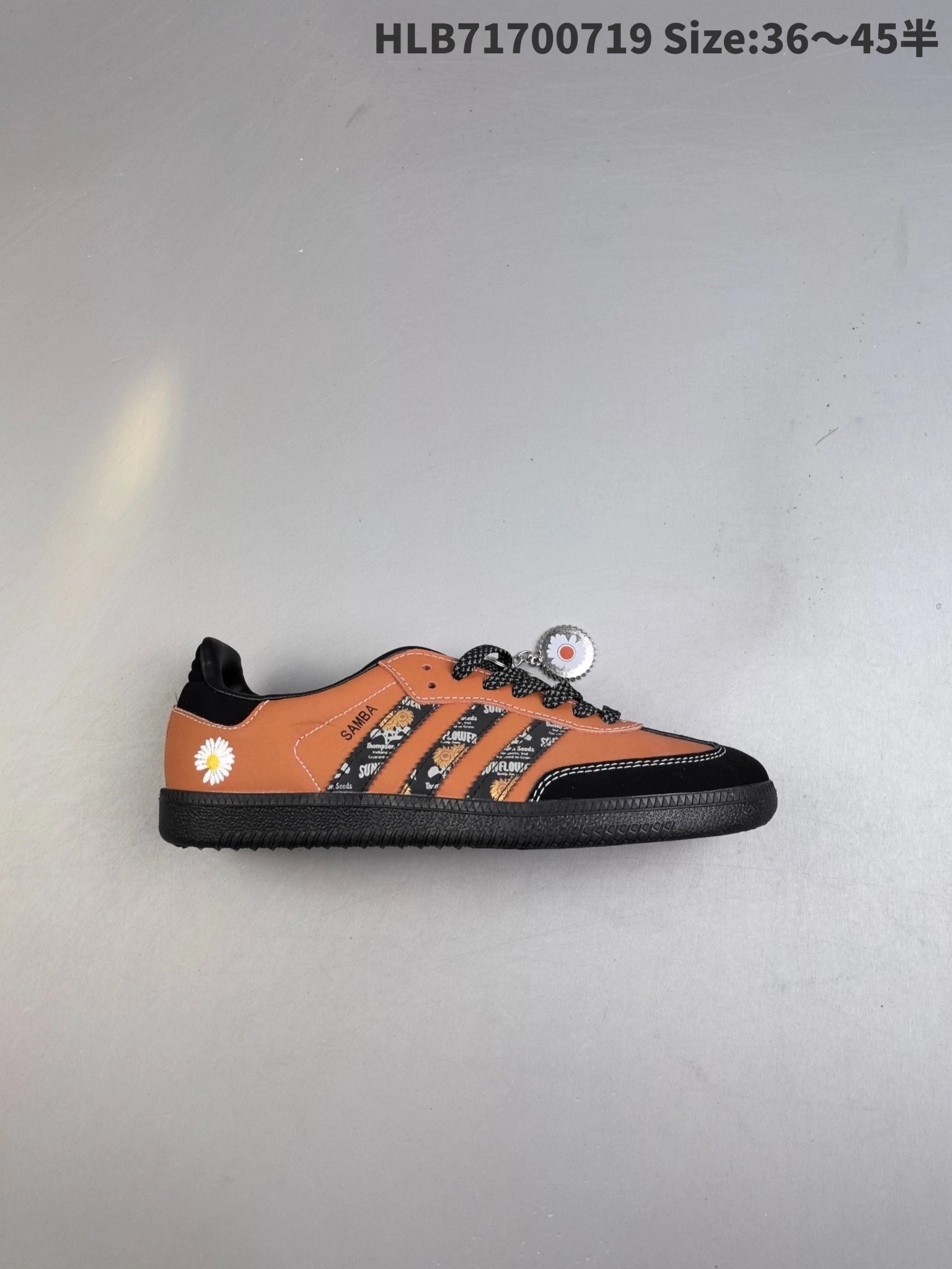 Adidas Samba Retro Brown Orange Low Top Skate Shoes