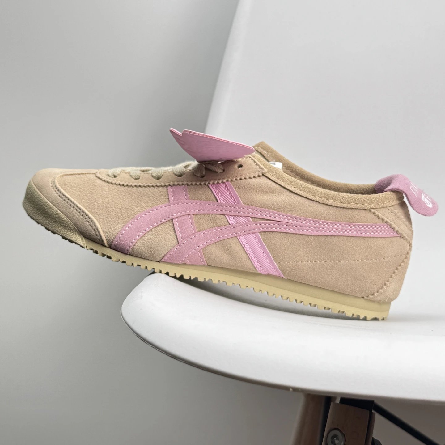 Onitsuka Tiger Mexico 66 Beige Pink Suede Sneakers