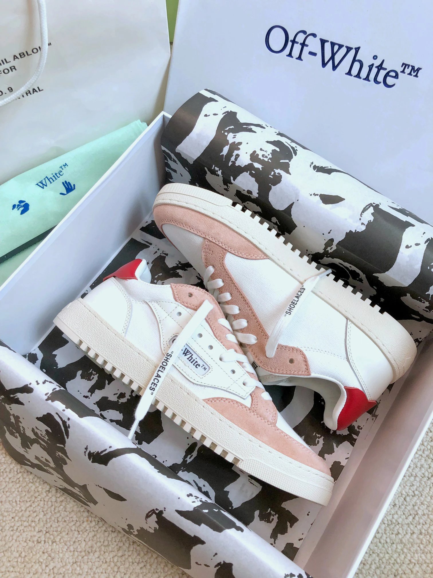 Off-White Low-Top Leather Sneakers White Arrow Zip Tie