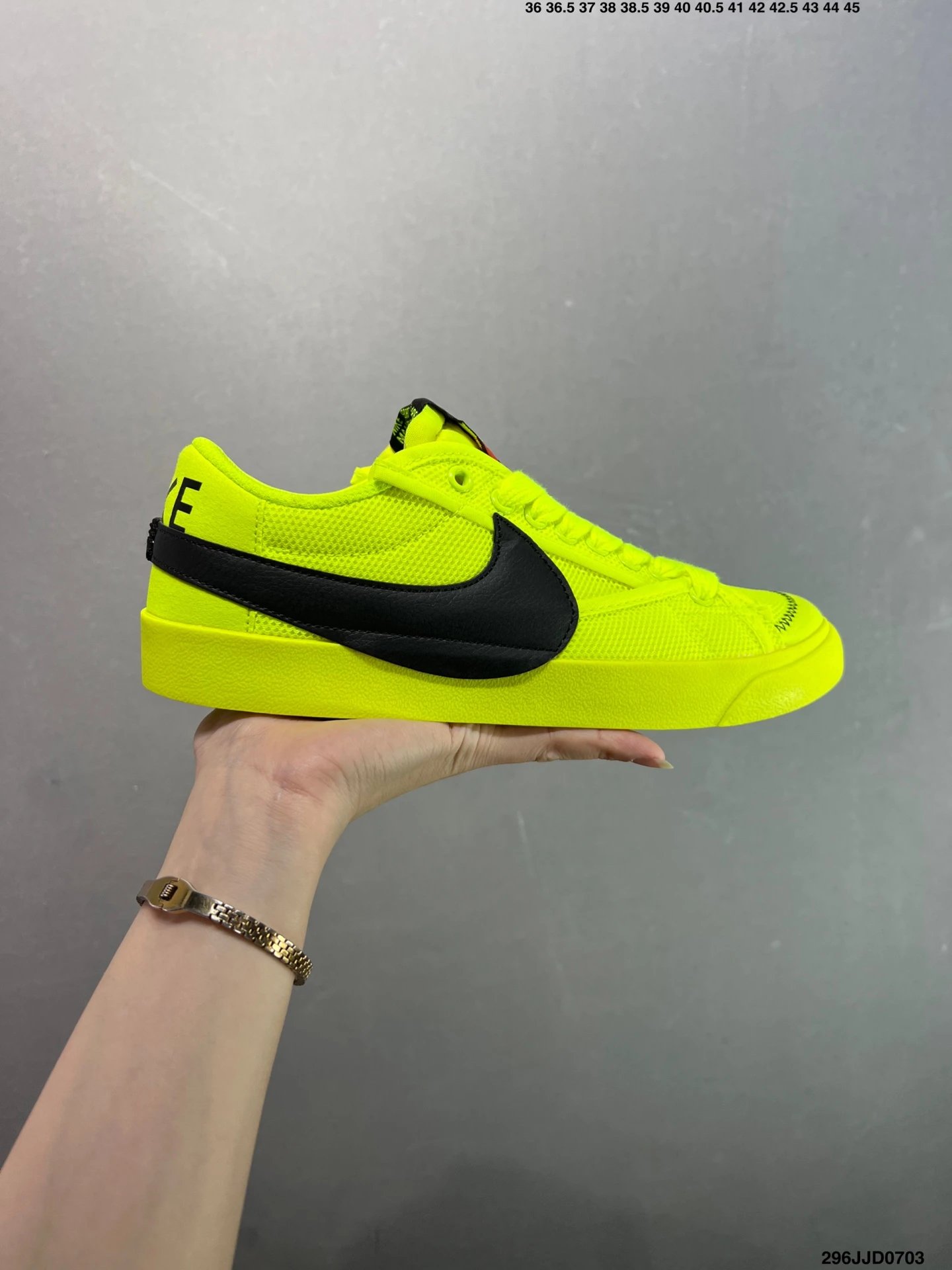 Nike Blazer Low Neon Yellow Black Oversized Swoosh Sneakers