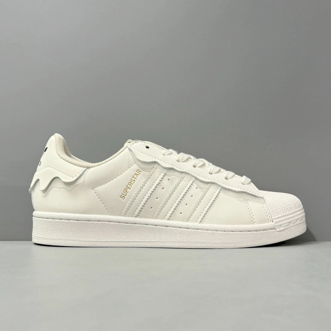 Adidas Superstar White Leather 3-Stripes Shell Toe