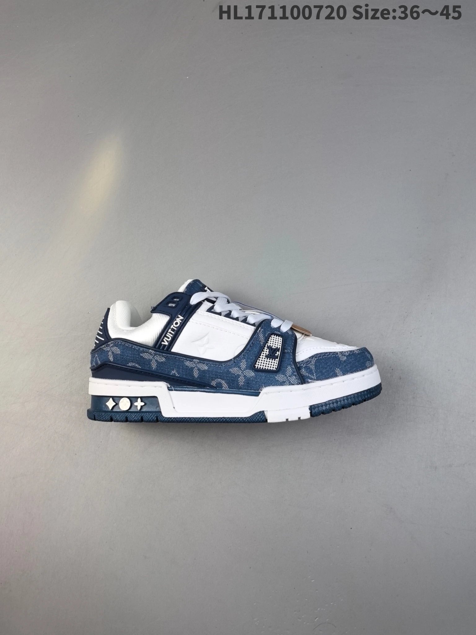 Louis Vuitton Blue Denim Monogram Low Top Sneakers
