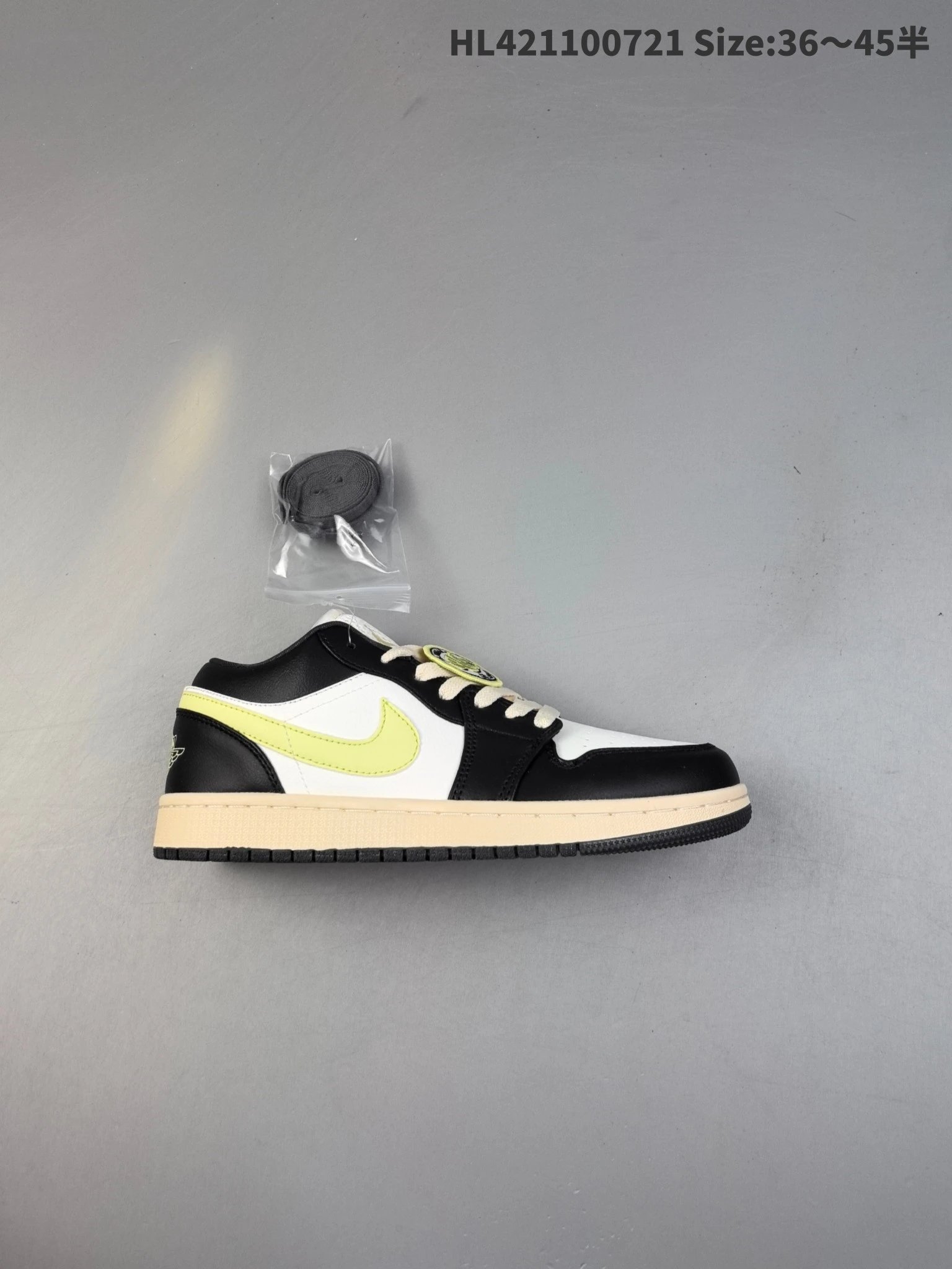 Nike Air Jordan 1 Low Black Pale Yellow Sneakers