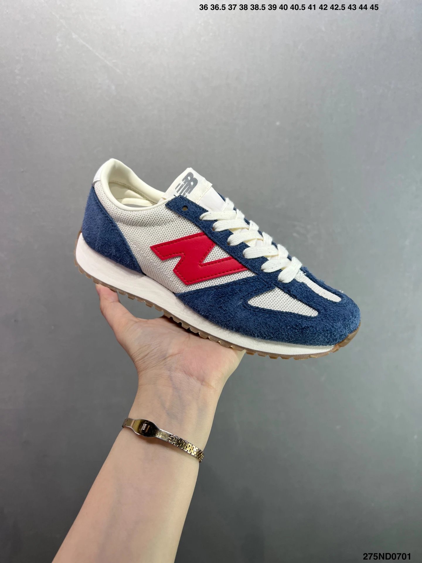 New Balance 327 Beige Navy Retro Running Sneakers