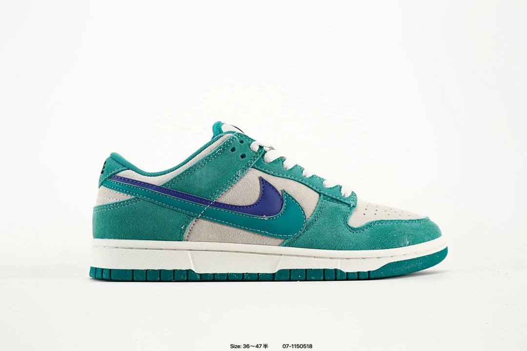 Nike Dunk Low Teal Green Purple Suede Skate Shoes