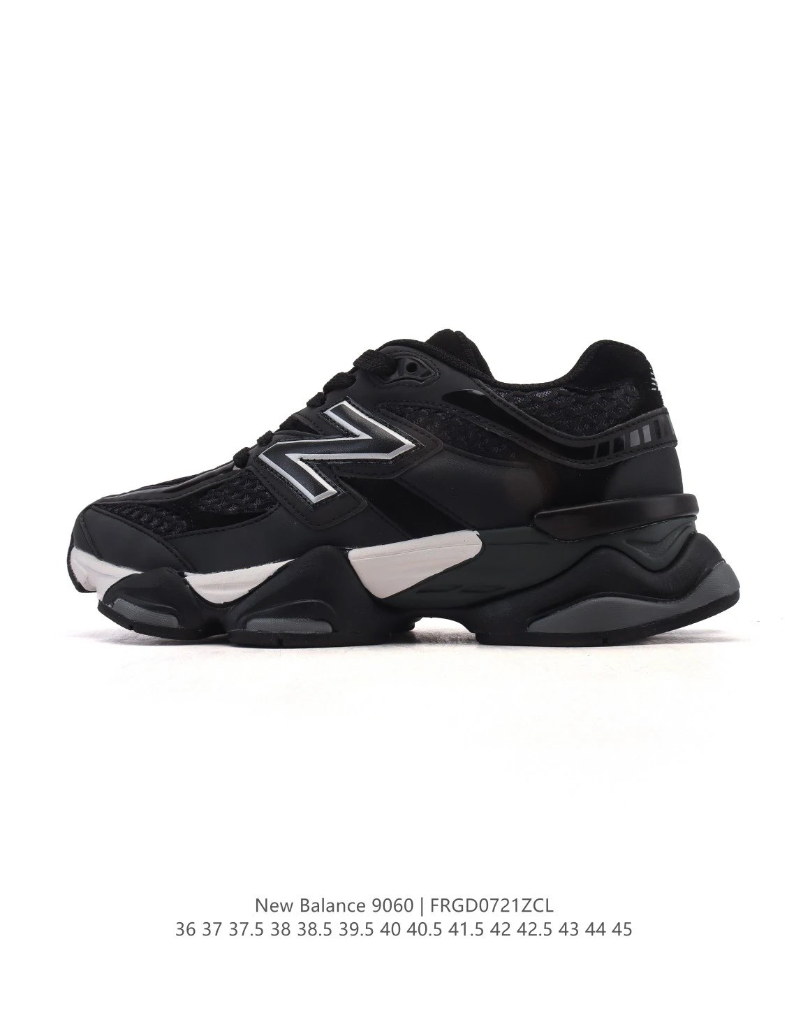New Balance 9060 Black Retro Chunky Dad Sneakers