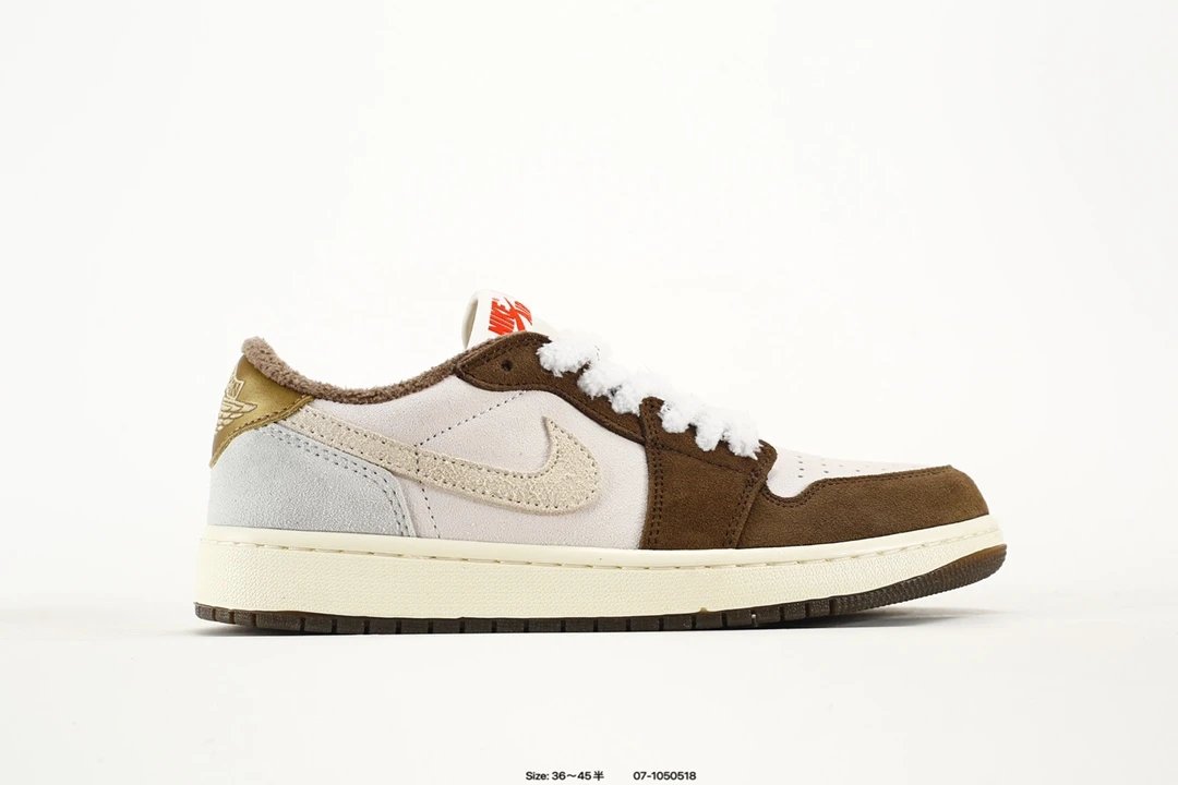 Nike Air Jordan 1 Low Mocha Cream Sherpa Sneakers