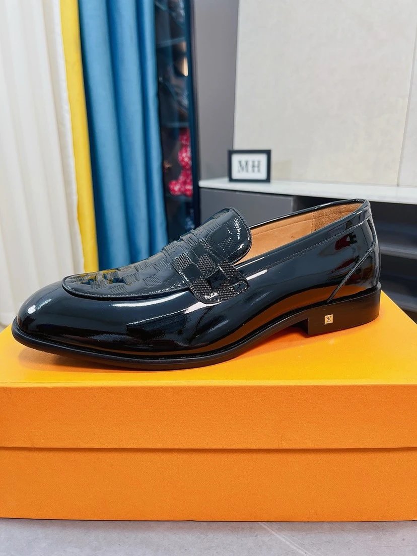 Louis Vuitton Black Patent Leather Loafers