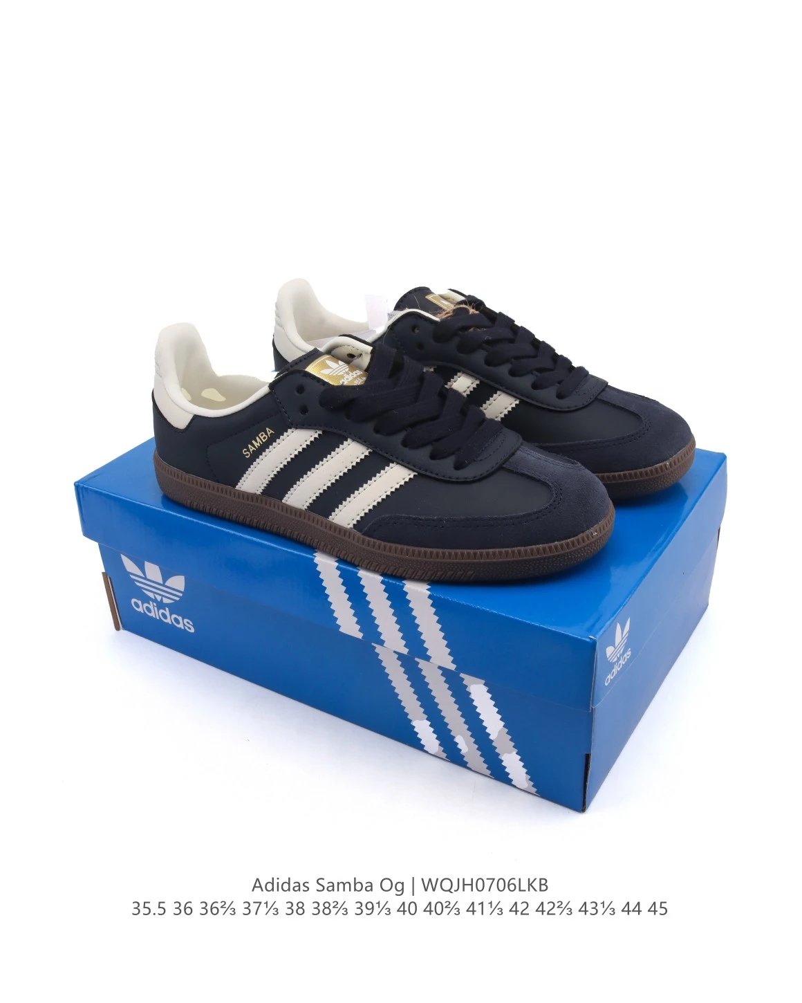 Adidas Samba OG Navy Cream Gum Sole Sneakers