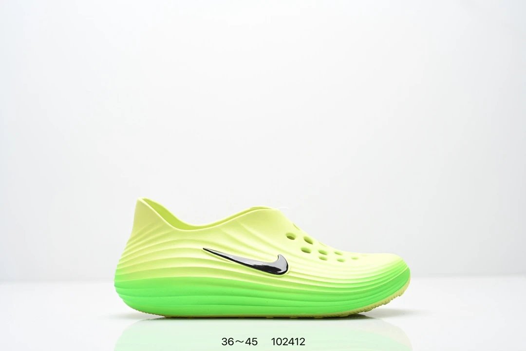 Nike Neon Yellow Green EVA Slip-On Beach Clogs