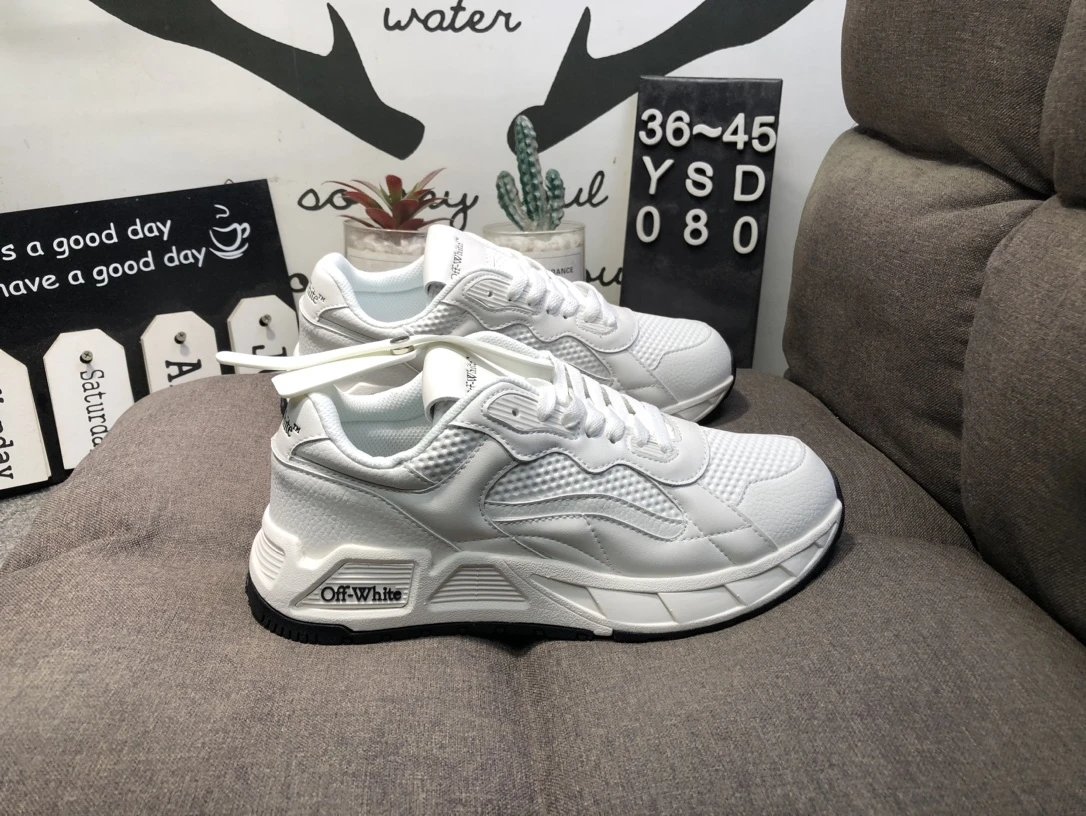 ShoesOff White Off-White Ivory Low-Top Leather Sneakers